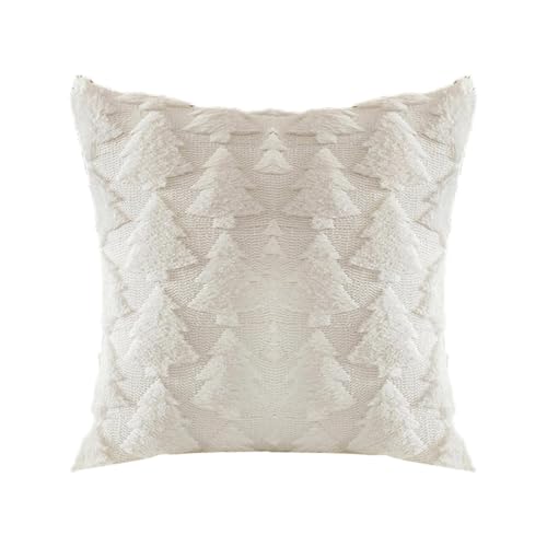 Fundas de cojín de felpa suave de Navidad, fundas de almohada de invierno, fundas de cojín de Navidad, fundas de cojín decorativas sólidas para cama, sofá, sala de estar, almohada de Navidad