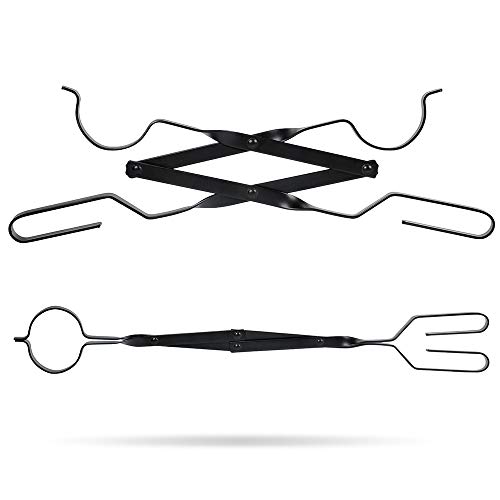 Syntrific Fire Tongs 26 Inch Fireplace Tongs Log Claw Grabber Large Fire Tong Rust Resistant Finish for Indoor/Outdoor - Thumbnail 4
