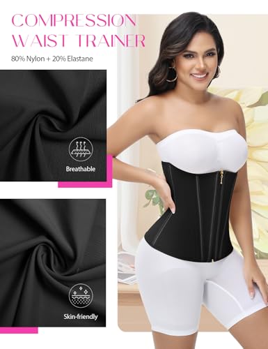 Image of SHAPSHE Waist Trainer for Women Tummy Control Workout Waist Cincher Corset Shapewear Postpartum Body Shaper with Zipper Hook
