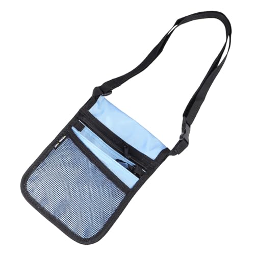 LIGIGWASH ナース用ショルダーバッグ 軽量大容量腰袋 多機能ポーチ 薬袋兼用 介護現場対応 天ブルー