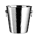 Produktbild Premier Housewares Champagnerkühler, 20 x 22 x 22 cm, Edelstahl mit Hammerschlag-Effekt, Silber, 22x22x21