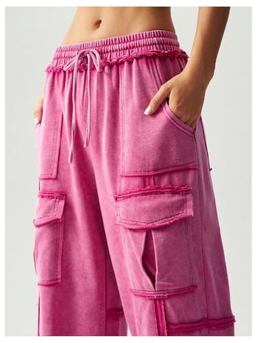 SHENHE Women's Y2k Baggy Cargo Pants Wide Leg Elastic Waist Drawstring Hip Hop Trousers3