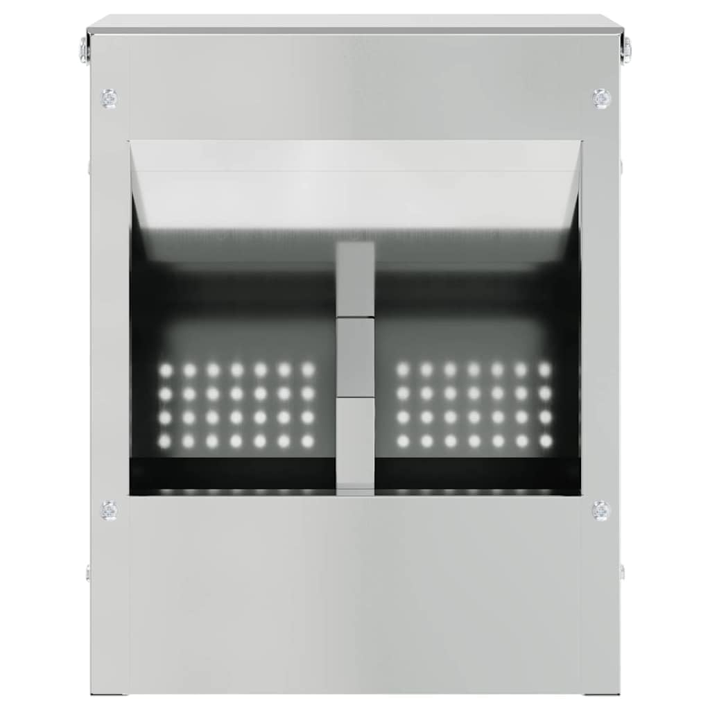 Comedero para conejos de acero galvanizado, color plata, 20 x 12,5 x 25 cm, capacidad de 3 kg, con gancho, resistente al agua y a la intemperie, para interior y exterior, suministros para