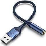 MOGOOD Adattatore USB a Jack 3,5mm 0,2M Scheda Audio Esterna Stereo