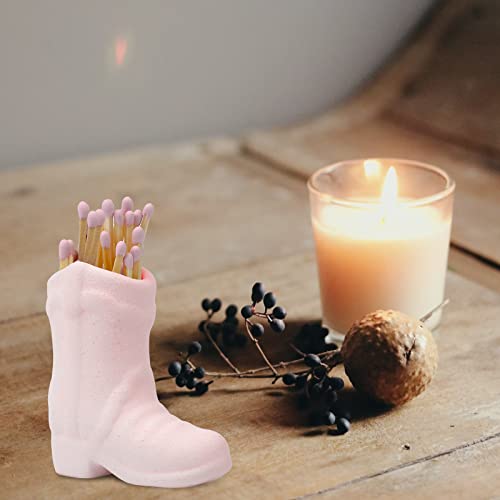 Cowboy Boot Match Holder, Cute Boot Match Holder Match Jar with Striker for Candle Ceramic Boot Match Holder for Kitchen Bathroom Interior Decoration (Pink) Cowboy Boot Match Holder (Pink) - Cosy Home Interiors Cowboy Boot Match Holder, Cute Boot Match Holder Match Jar with Striker for Candle Ceramic Boot Match Holder for Kitchen Bathroom Interior Decoration (Pink) Cowboy Boot Match Holder (Pink) - Image 7