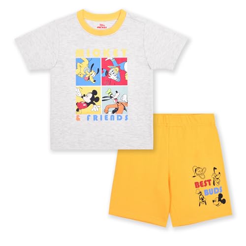 Image of Disney Mickey and Friends Boys 2 Piece Short Sleeve T-Shirt and Shorts Set for Infants and Toddlers