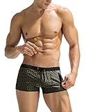 COOFANDY Mens Quick Dry Lightweight Square Leg Cut Trunks Swimwear, Medium, Army Green and Black Triangle