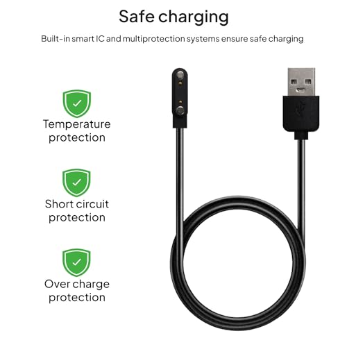 OcioDual USB Magnetic Charging Cable 2-Pin Pitch 7.62 mm Black for Smartwatch - Image 4