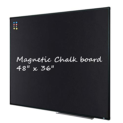 Große magnetische Kreidetafel mit Stifthalter, 121,9 x 91,4 cm, Wandmontage, Schwarz Cover