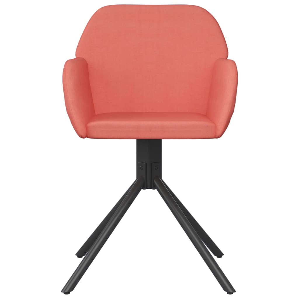 Krzesła do jadalni 2 szt. obrotowe różowe aksamit z metalowym stelażem i ergonomicznym oparciem, tapicerowane siedzisko, podłokietniki, 54 x 58,5 x 79,5 cm