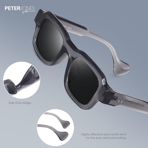Image of Peter Jones Lenses Unisex Broad Frame Square UV /UB Protected Non-Polarized Sunglasses Medium (3809)