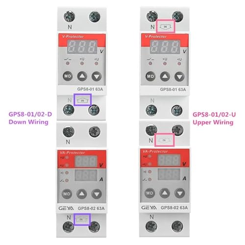 Protector de sobrevoltaje GPS8 63A para la seguridad de electrodomésticos en el hogar 5