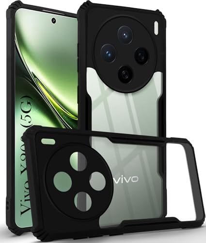 Image of Jkobi Back Cover Case for Vivo X200 5G (Shockproof with Polycarbonate Clear Panel | Professional Black)