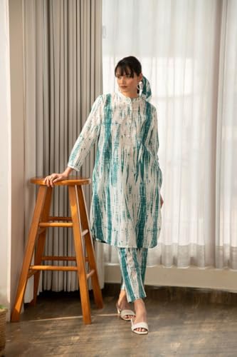 Image of Yashika Women's Printed Cotton Blend Straight Kurta Pant Set - Elegant Ethnic Wear Ensemble for Modern Women, Perfect for Any Occasion