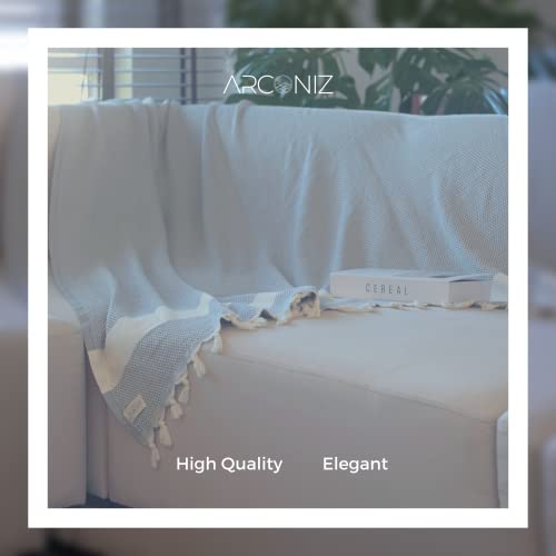 Cotton Throw Blanket For Couch - Cozy Large Super Soft Blanket For Couch, Sofa And Bed - Boho, Generously Oversized 51X67 In. Cream Stripe Beige Throw Blanket #TOP5