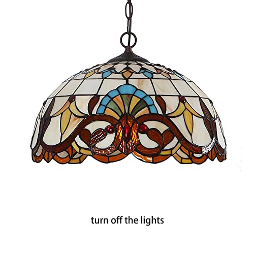 Lustre Baroque Vitrail Jaune pour une Ambiance Chaleureuse unique - 5