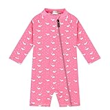weVSwe Toddler Girl Swimsuit One Piece UPF 50+ Sunsuit Baby Girl Swimsuit Bathing Suit Beachwear Long Swim Zip Pink Whale 2 Years