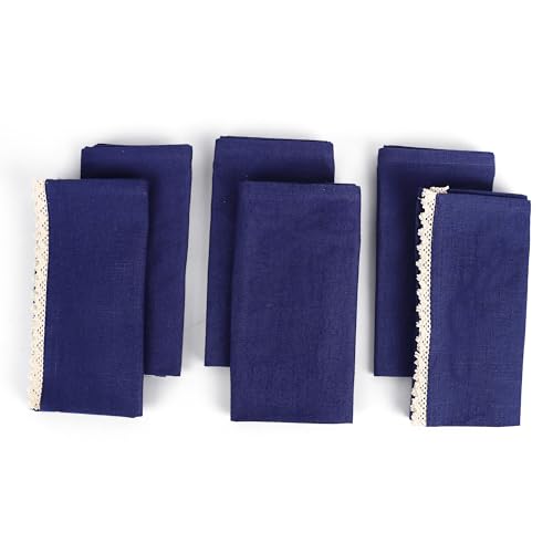 Image of FINGERCRAFT Kitchen Cloth 100% Soft High GSM Cotton Fabric Kitchen Towel, 20 x 30 Inches Perfect Size for Kitchen Uses, Set of 6, Multipurpose Use as Dish Towel, Bar Towel (Navy)