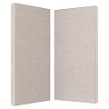 2” Thick Acoustic Panels with Hanging Hardware, 2 PCS 47.2” x 23.6” Fiberglass Sound Absorbing Panels for Home Theater Church Office Wall, Linen