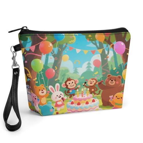 Bolsa de maquillaje para fiesta de animales que evita derrames en tu bolso
