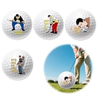 CLIUNT 4pcs Pack Happy Birthday Golfbälle, lustige Golfbälle zum Geburtstag, Originelles Geschenk für Golfer, Golfbälle-Geschenke Lustige Golf Geschenke für Vater,Kollegen,Golfer