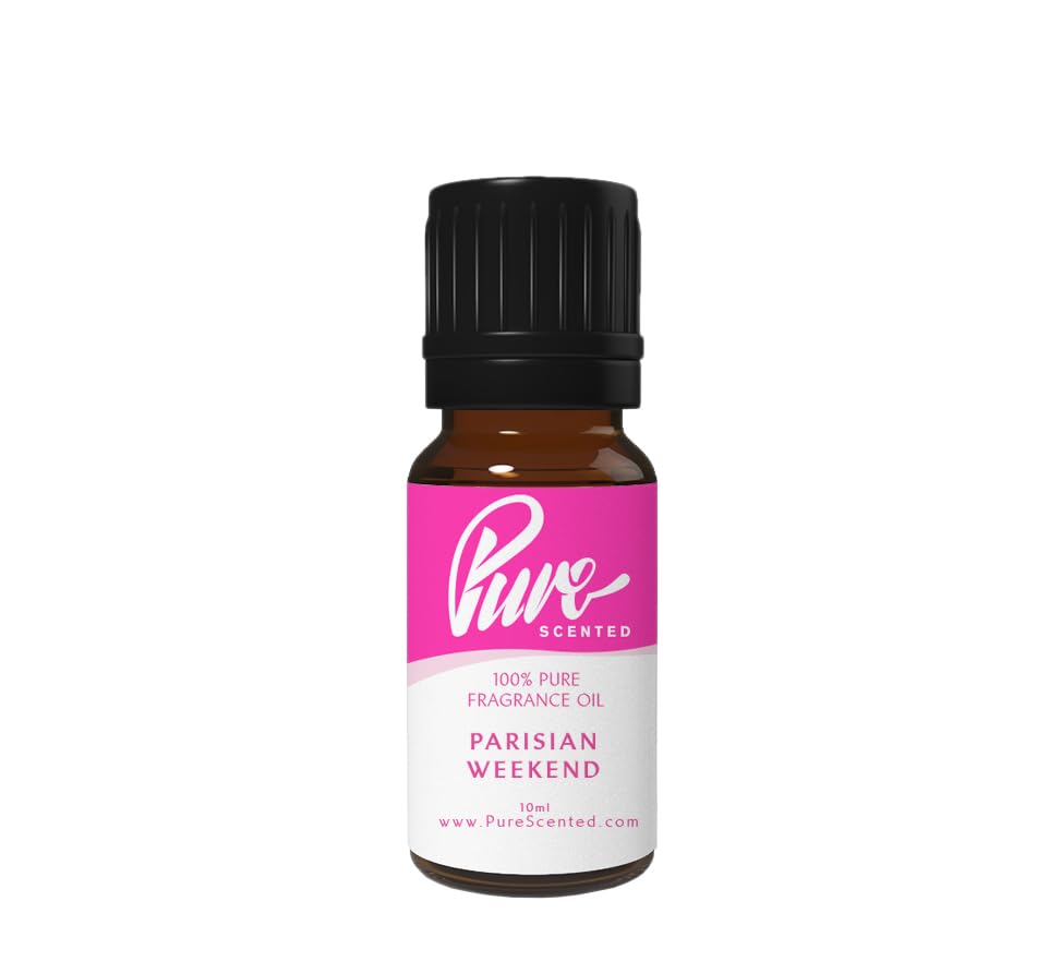 Pure Scented 10ml Fragrance Oils - 1 x 10ml Suitable for Candles, Soaps, Slime, Diffusers, Cosmetics, Wax Melts, Designer (1 x 10ml, Parisian Weekend)