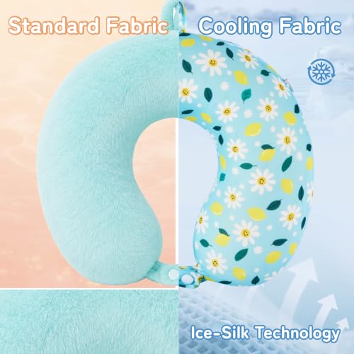 Image of Cooling Travel Pillows, Cool To Touch Neck Pillow for Teens and Adults
