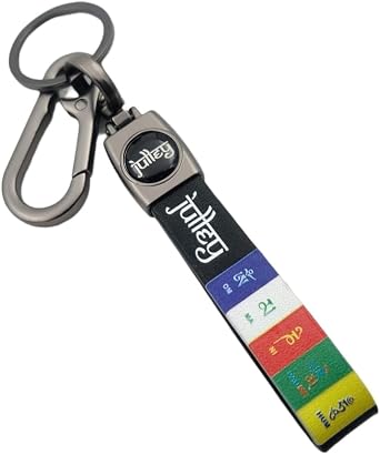 Yaa Catchy PREMIUM LEATHER & Metal Ladakh flag Hook KeyChain Unique Stylish look For Men Women and Car & Bike Keyring FOR Ladakh Loves