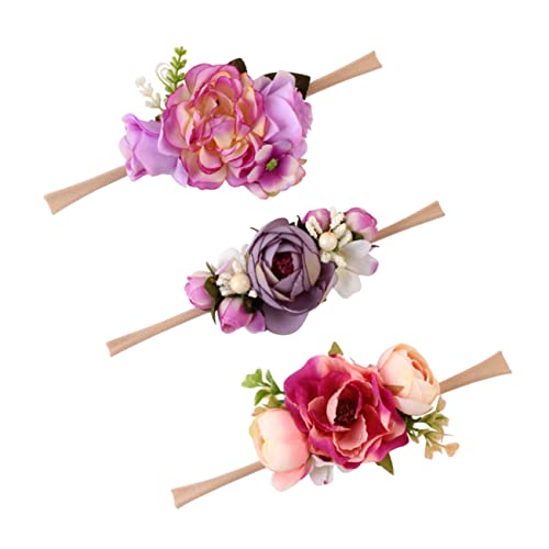 FOMIYES 3 Pçs Bandana De Noiva Bandana De Casamento Bandana Floral Para Bebê Menina Coroa De Flores
