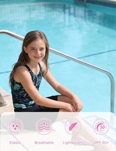 Image of ALISISTER Girls Tankini Swimsuit Two Piece Bathing Suits Summer Beach Swimwear with Shorts for 7-12 Years