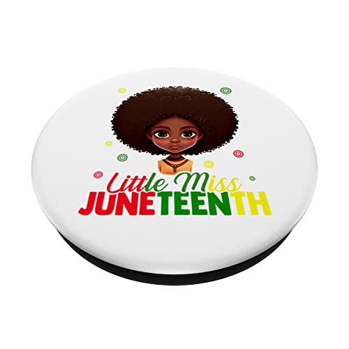 Celebrate Juneteenth with this Little Miss Juneteenth Girls PopSockets Swappable PopGrip, Black - Image 2