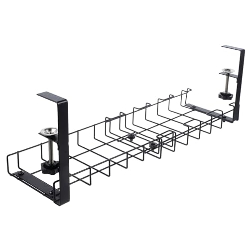 Gadpiparty Organizadora de Cables para Debajo del Escritorio Bandeja Duradera para Manejo de Cables para Espacios de Trabajo Ordenados, Almacenamiento para Cables y Alambres para Uso en Casa y Oficina Color Negro