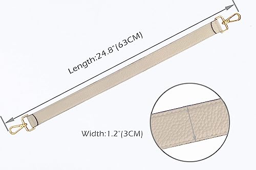 Image of 24.8 inch Leather Replacement Strap for Handbags Shoulder Bag with Metal Buckles
