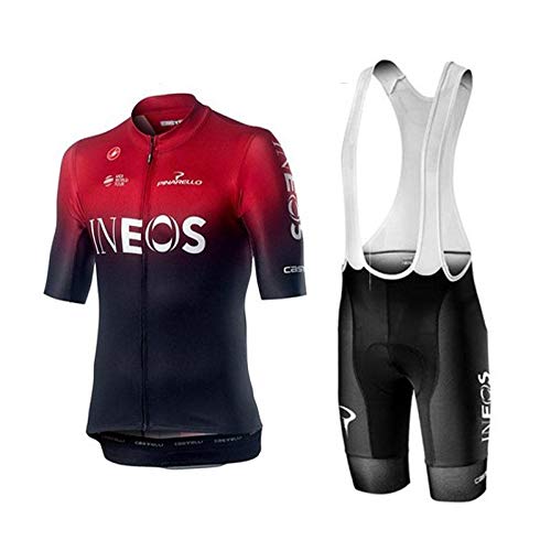 WOLFIRE WF Traje de Ciclismo para Hombre de Equipos. Culotte y Maillot. con 5D Gel Pad. para MTB, Spinning, Bicicleta de Carretera (Ineos, 2XL)