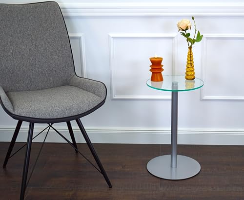 Freeroom24 Beistelltisch Glas Rund - 30x30x50cm Made In Germany