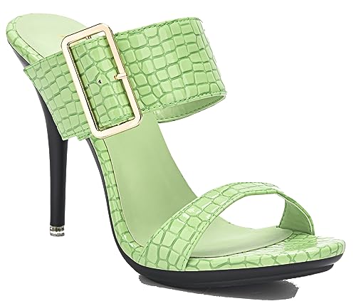 Sandales à talons vert de 10.5 cm parfaits pour vos soirées d'été