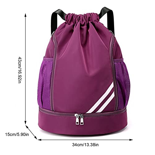 Mochila Saco Corda - Bolsa de esportes com revestimento à prova d'água | Saco de ginástica com comp