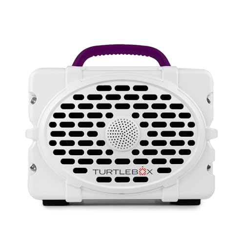 Image of Turtlebox Original Gen 3: Portable Outdoor Bluetooth Speaker - Ultra-Loud (120dB), Waterproof (IP67), Rugged, Impact-Resistant, 3-Day Battery | Party Mode: Unlimited Pairing Stereo, White /Purple