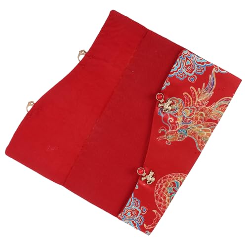 Sobres rojos de tela bordada tradicional para bodas chinas