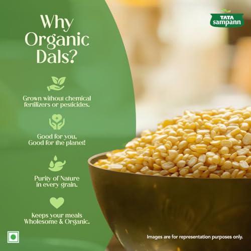 Image of Tata Sampann Organic Unpolished Moong Dal, 1kg (Pack of 2)