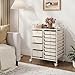 TANGZON 12 Drawers Storage Cart, Rolling Utility Cart with Lockable Wheels, Multipurpose Mobile Trolley Organizer for Home Office Stationery Beauty Salon (White, 63 x 37 x 75cm, 2 Sizes Drawers)