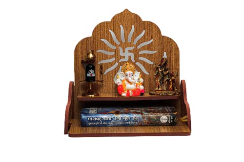 Templo de madera maciza para colgar Singhasan Mandir hogar y comercio