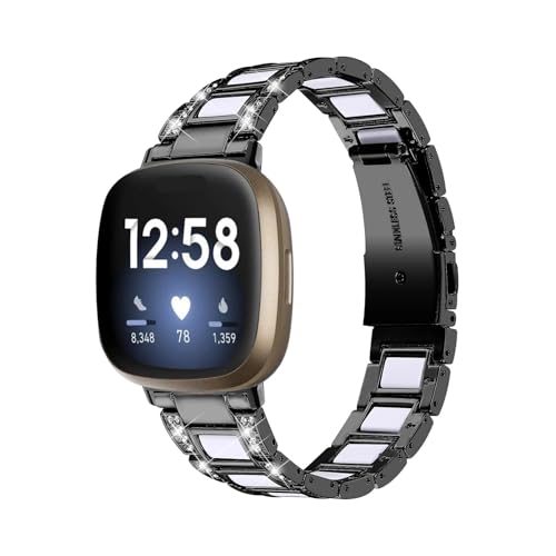 Fitbit Versa 4 3 Sense 2ohANZT[ɓK_ChXgbvXeXX`[^uXbg(Black white,For Fitbit Versa 3)