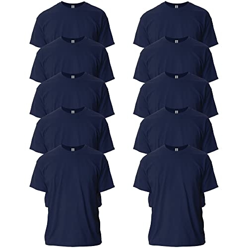 Gildan Adult Ultra Cotton T-Shirt, Style G2000, Multipack, Navy (10-Pack), Small
