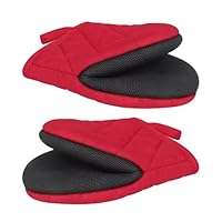 Ofenhandschuhe, Topflappen Handschuh, 260°C Hitzebeständige Ofenhandschuhe Hitzebeständig mit Rutschfester Silikonoberfläche und Aufhängeöse, Waschmaschinenfest, zum Backen, Grillen Geeignet