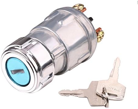 Aikko Ignition Switch with Key, Universal Key Switch 3 Position, Universal Ignition Electric Key Switch for Car Motorcycle, Tractor, Forklift, Truck, Scooter, Trailer, Agricultural Modified Car, 12V