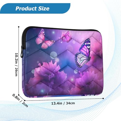 Funda para Laptop 13-14 Pulgadas con Diseño de Flores y Mariposas miniatura 3