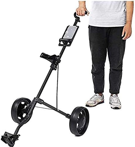ZHANGYUEFEIFZ Golf Pull Cart Adjustable Golf Trolley Cart 2 Wheels Push Pull Golf Cart Aluminium Alloy Foldable Trolley with Brake, with Scoreboard