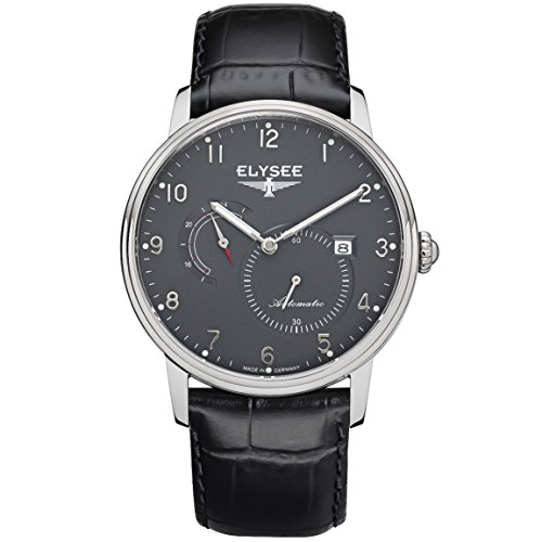 Elysee Unisex Erwachsene Analog Automatik Uhr mit Leder Armband 77015G