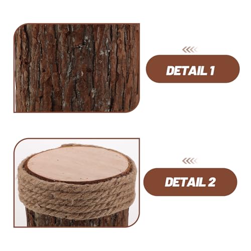Decoración de tocón de madera con cuerda rústica de yute para eventos 4